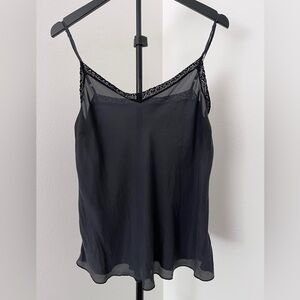 🖤✨ Johnny Was Love Silk Slip Cami | Size L | Lace Trim Layering Essential